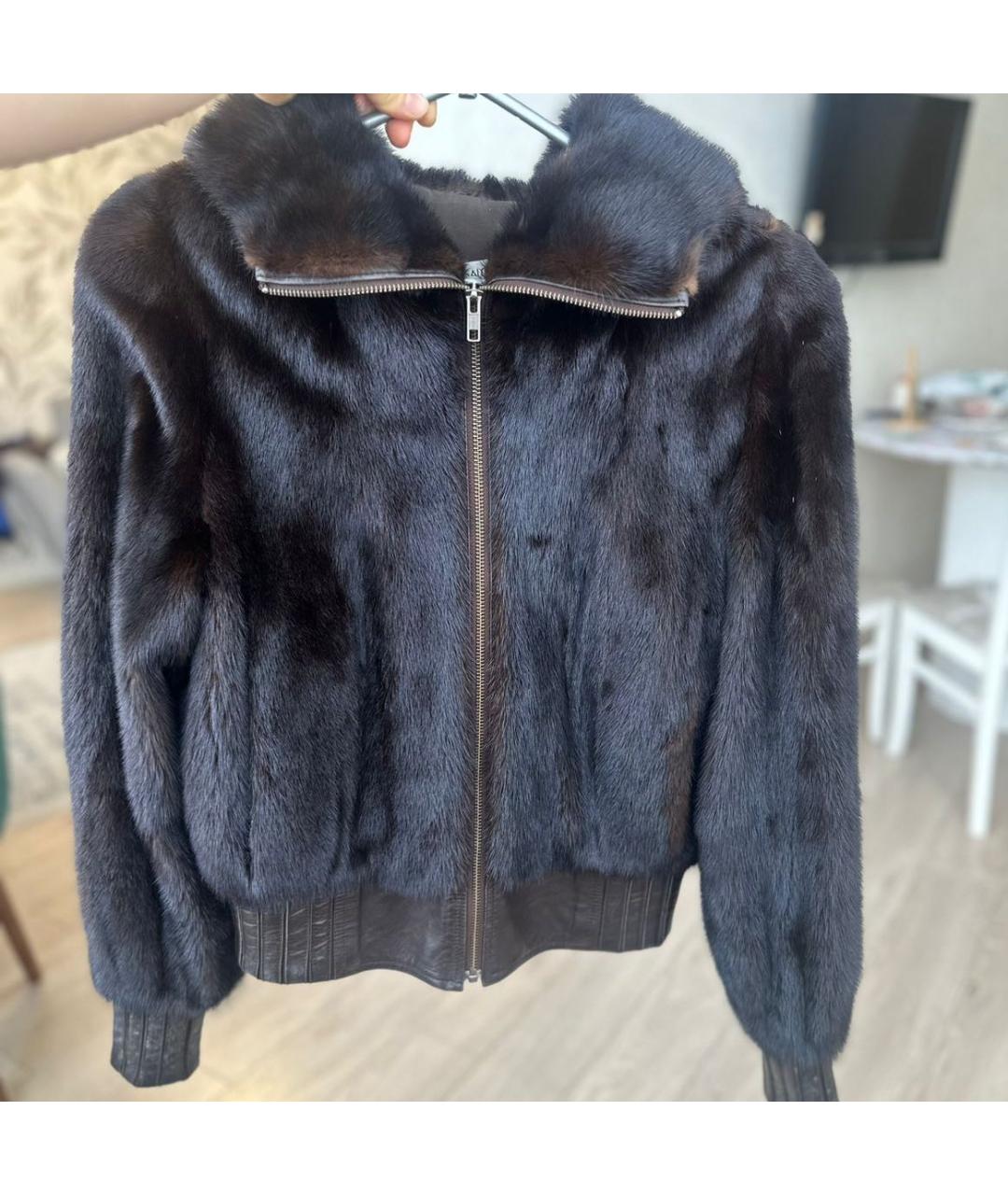 YVES SALOMON Коричневая меховая шуба, фото 6