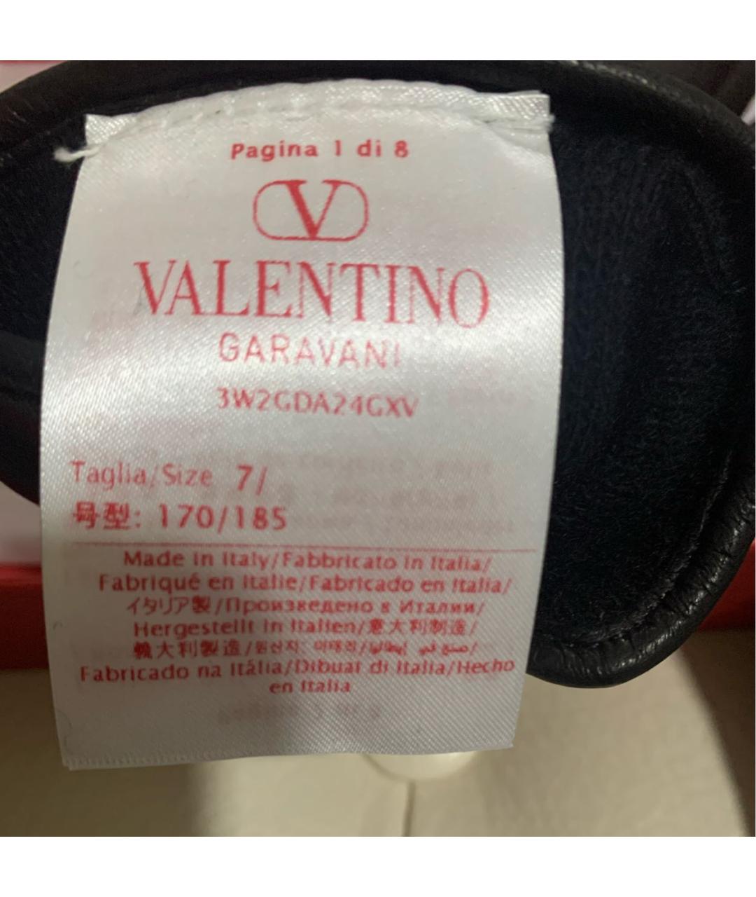 VALENTINO Черные кожаные перчатки, фото 4