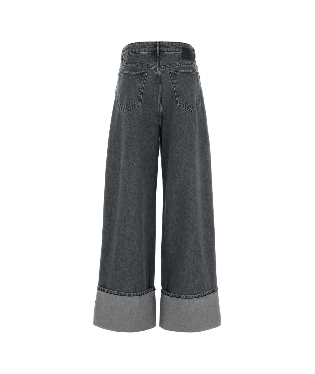 GANNI Черные хлопковые прямые джинсы, фото 2