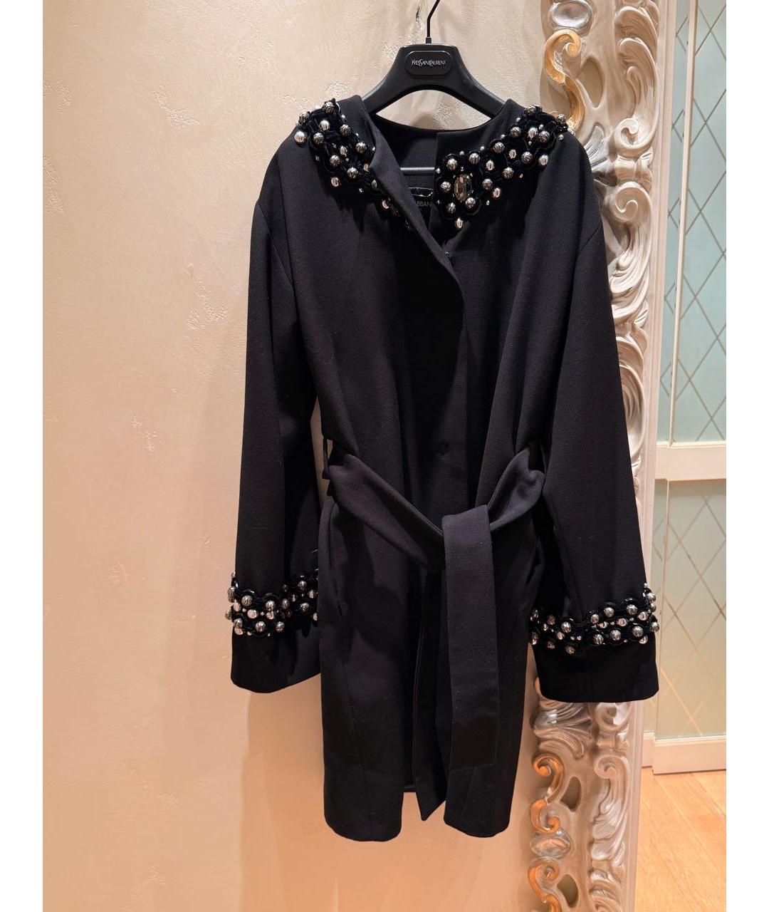 DOLCE&GABBANA Черное шерстяное пальто, фото 3