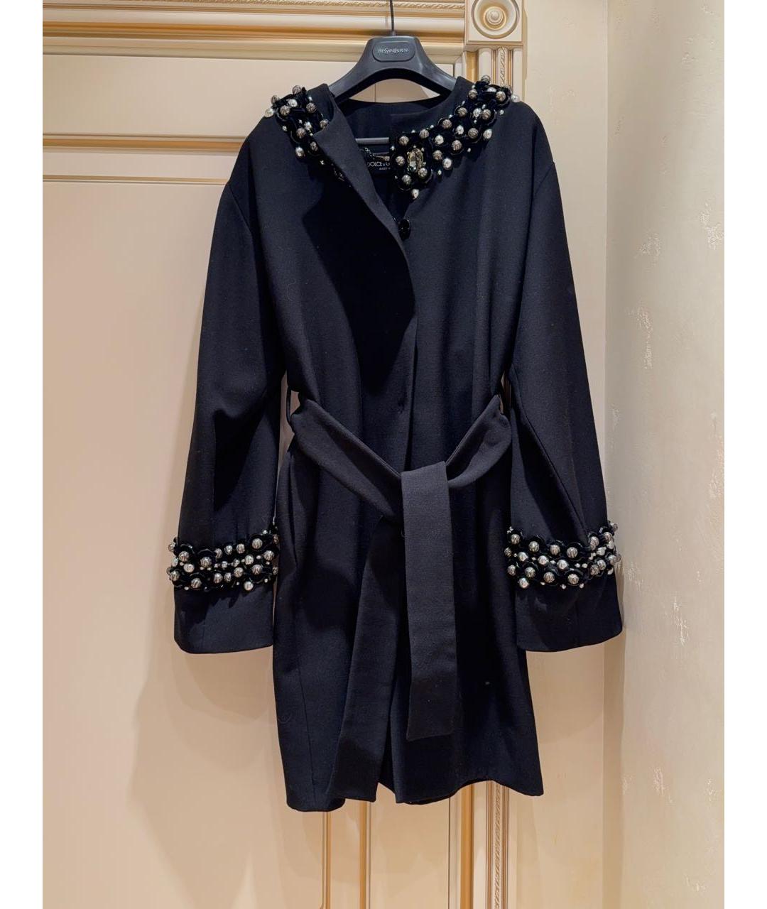 DOLCE&GABBANA Черное шерстяное пальто, фото 9