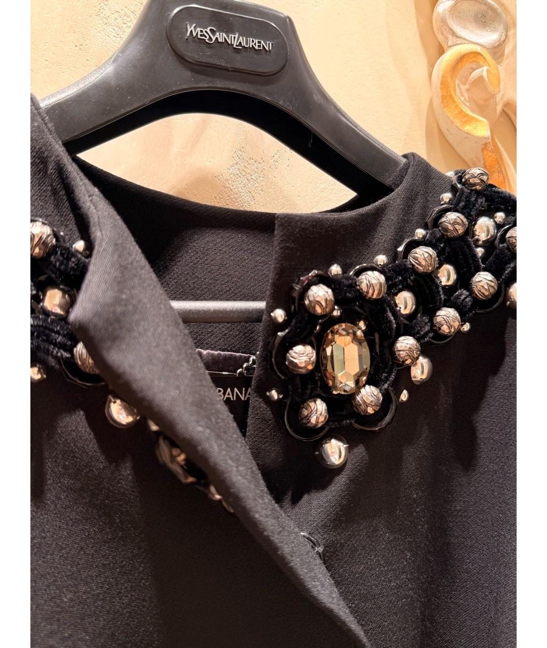 DOLCE&GABBANA Черное шерстяное пальто, фото 4