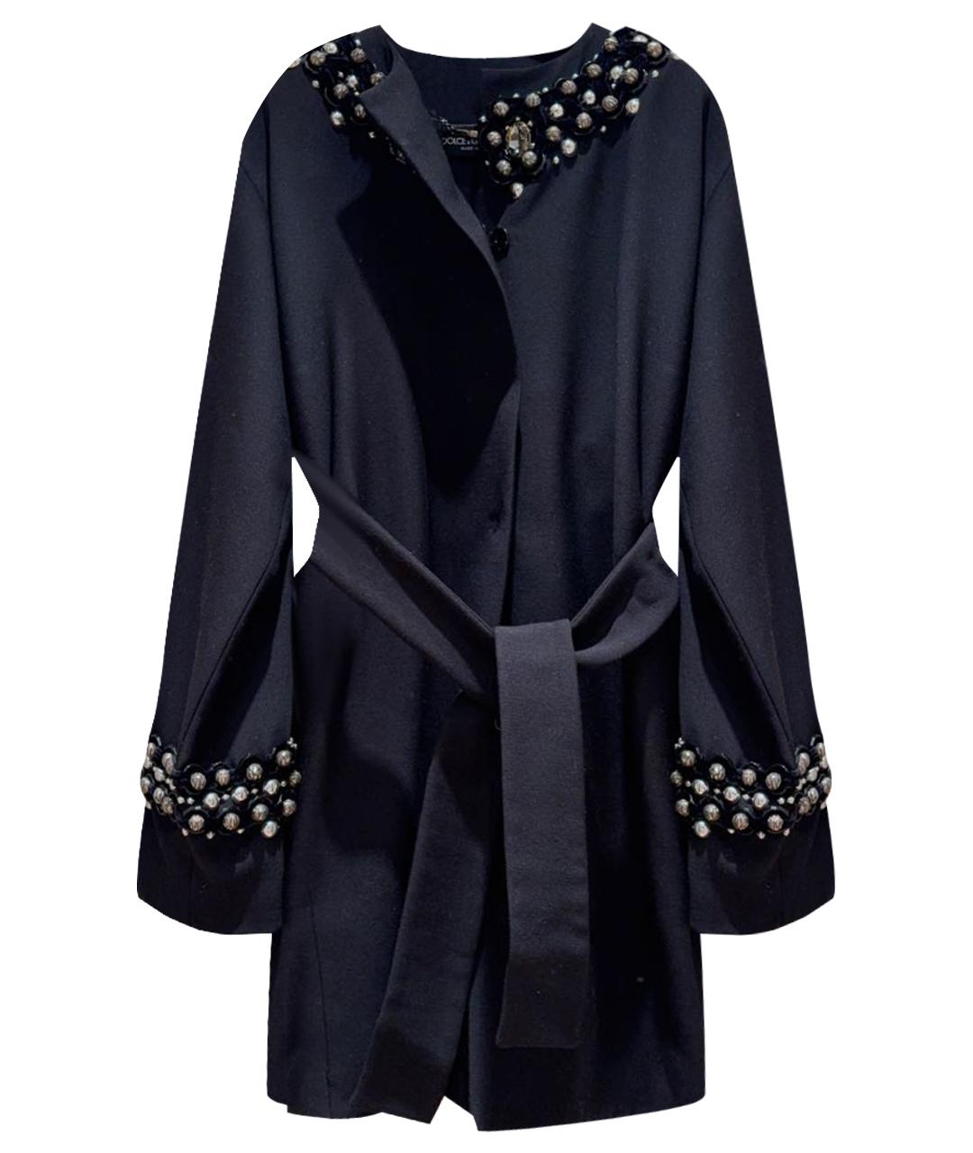 DOLCE&GABBANA Черное шерстяное пальто, фото 1