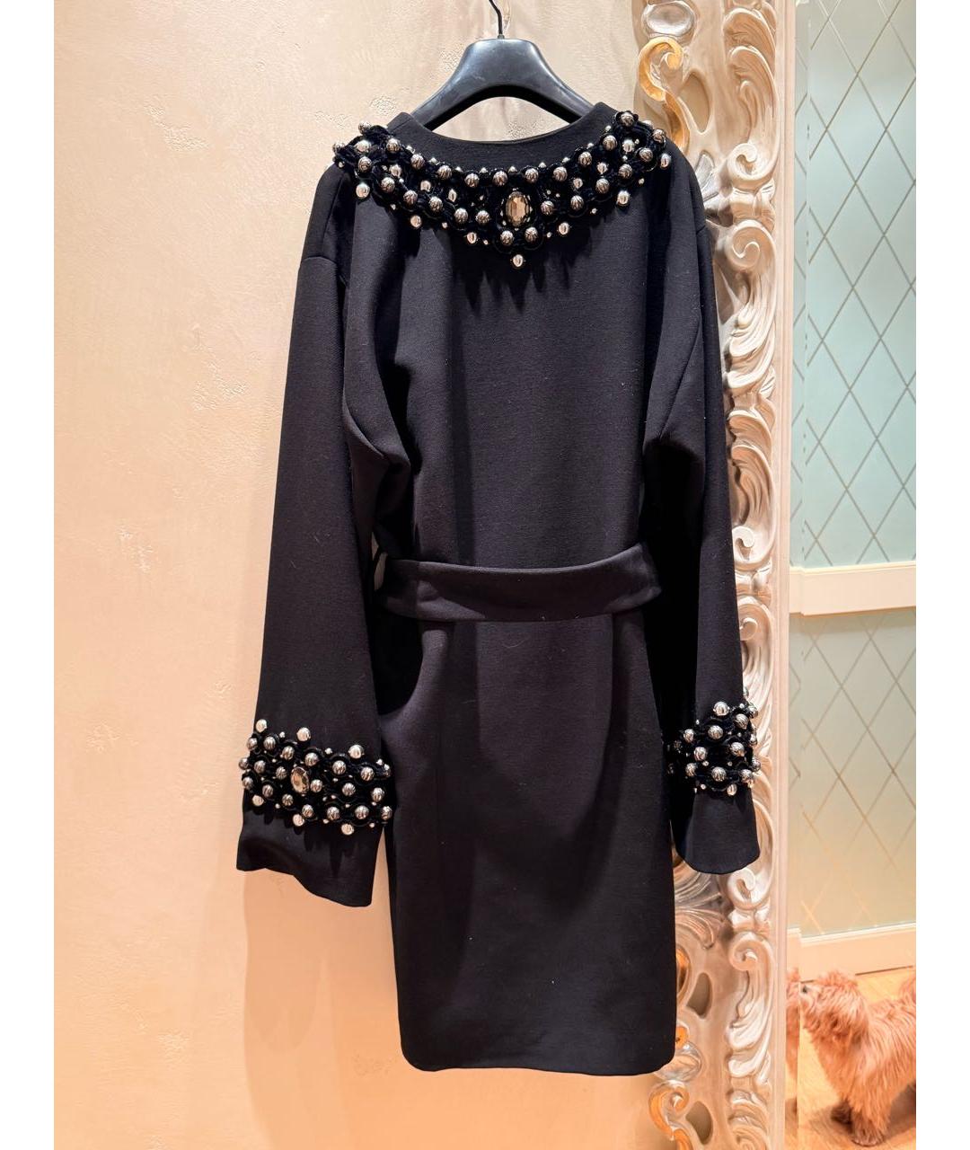 DOLCE&GABBANA Черное шерстяное пальто, фото 2