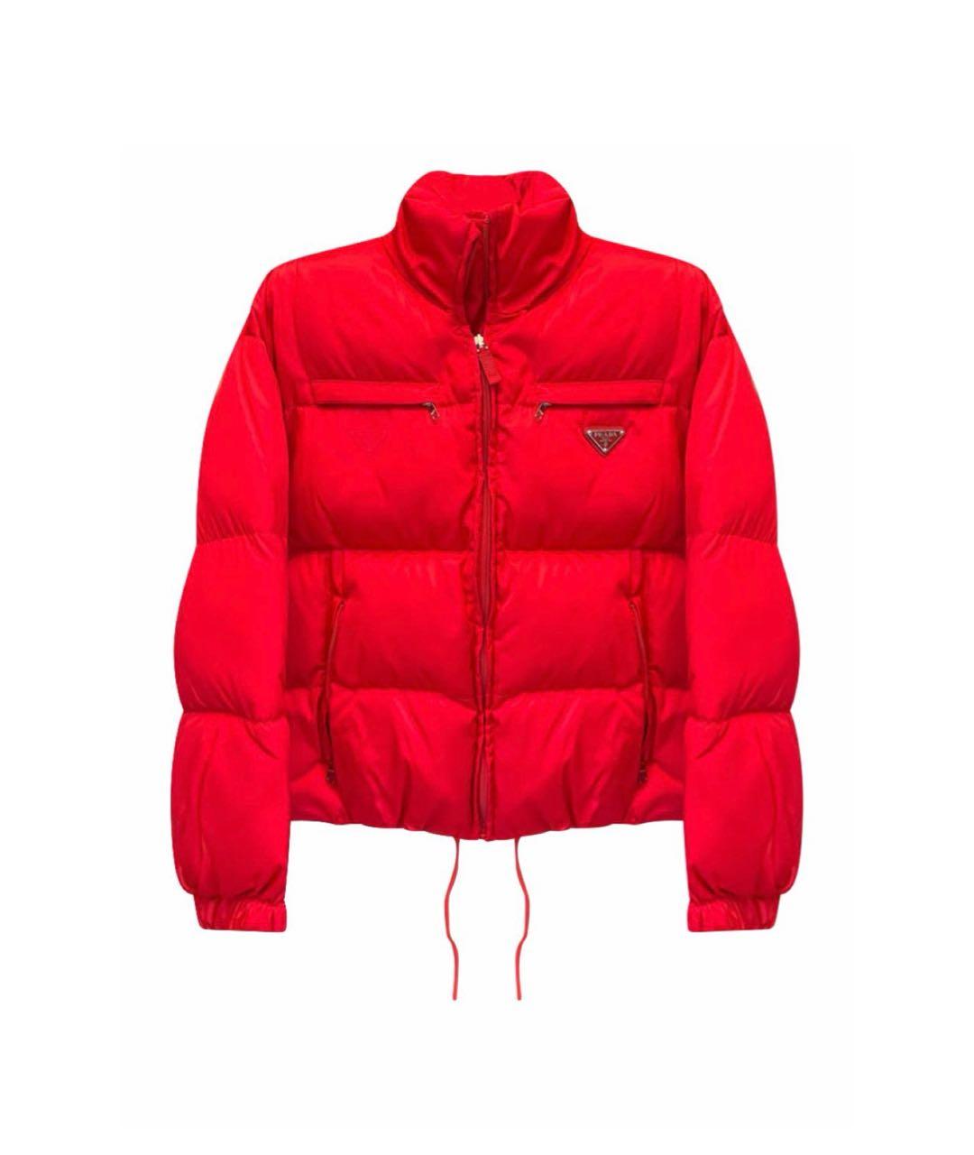 PRADA Красный полиэстеровый пуховик, фото 1