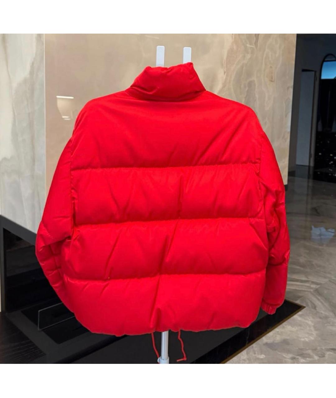 PRADA Красный полиэстеровый пуховик, фото 2