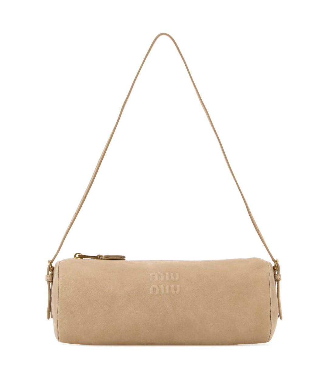 MIU MIU Бежевая кожаная сумка через плечо, фото 1