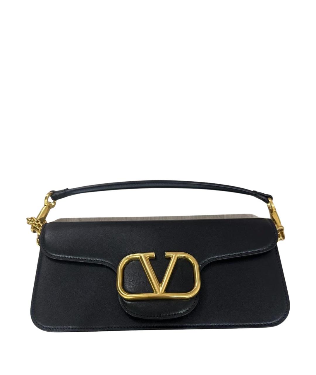 VALENTINO Черная кожаная сумка через плечо, фото 1