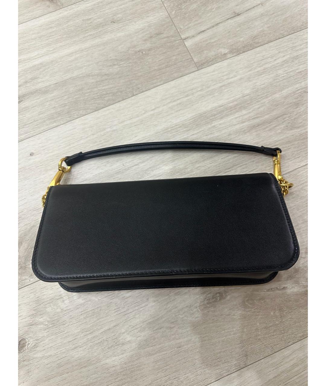 VALENTINO Черная кожаная сумка через плечо, фото 3
