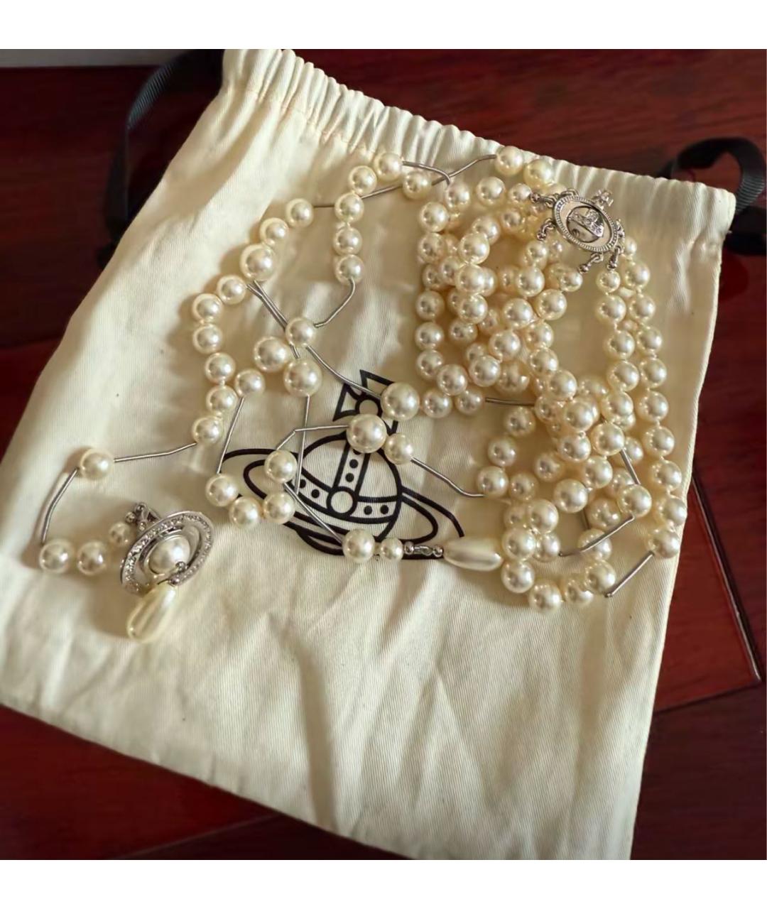 VIVIENNE WESTWOOD Серебряное жемчужное колье, фото 3