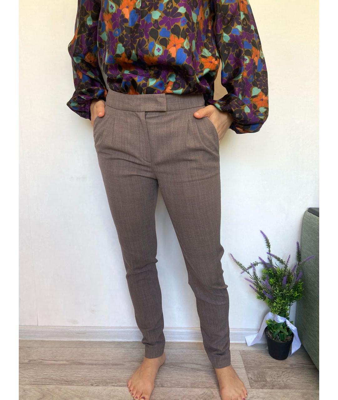 FABIANA FILIPPI Бежевые шерстяные брюки узкие, фото 2