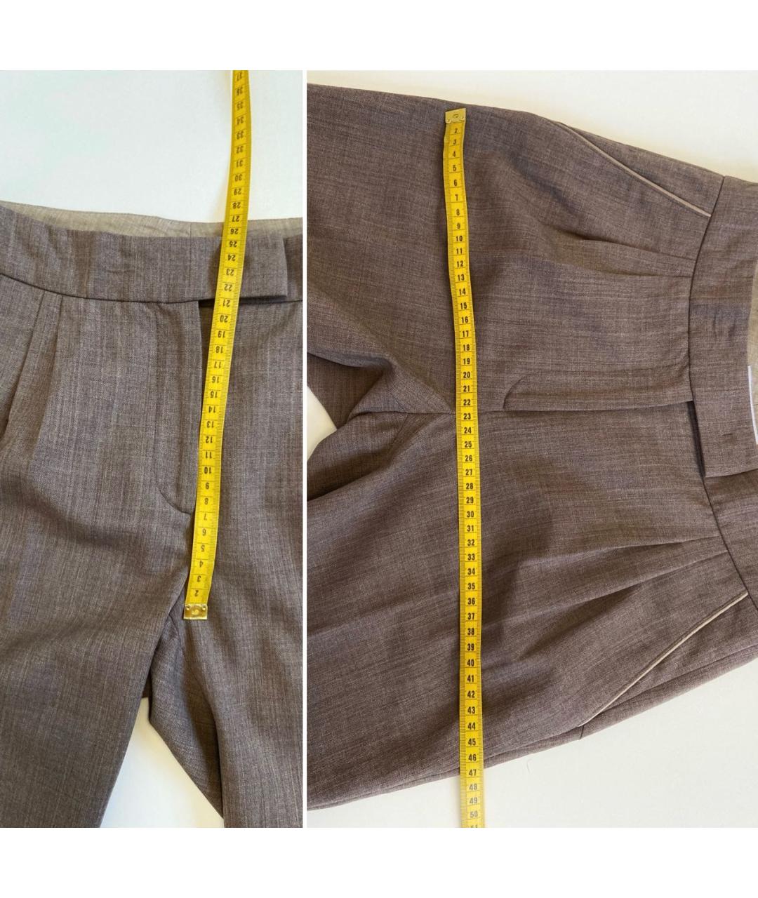 FABIANA FILIPPI Бежевые шерстяные брюки узкие, фото 6