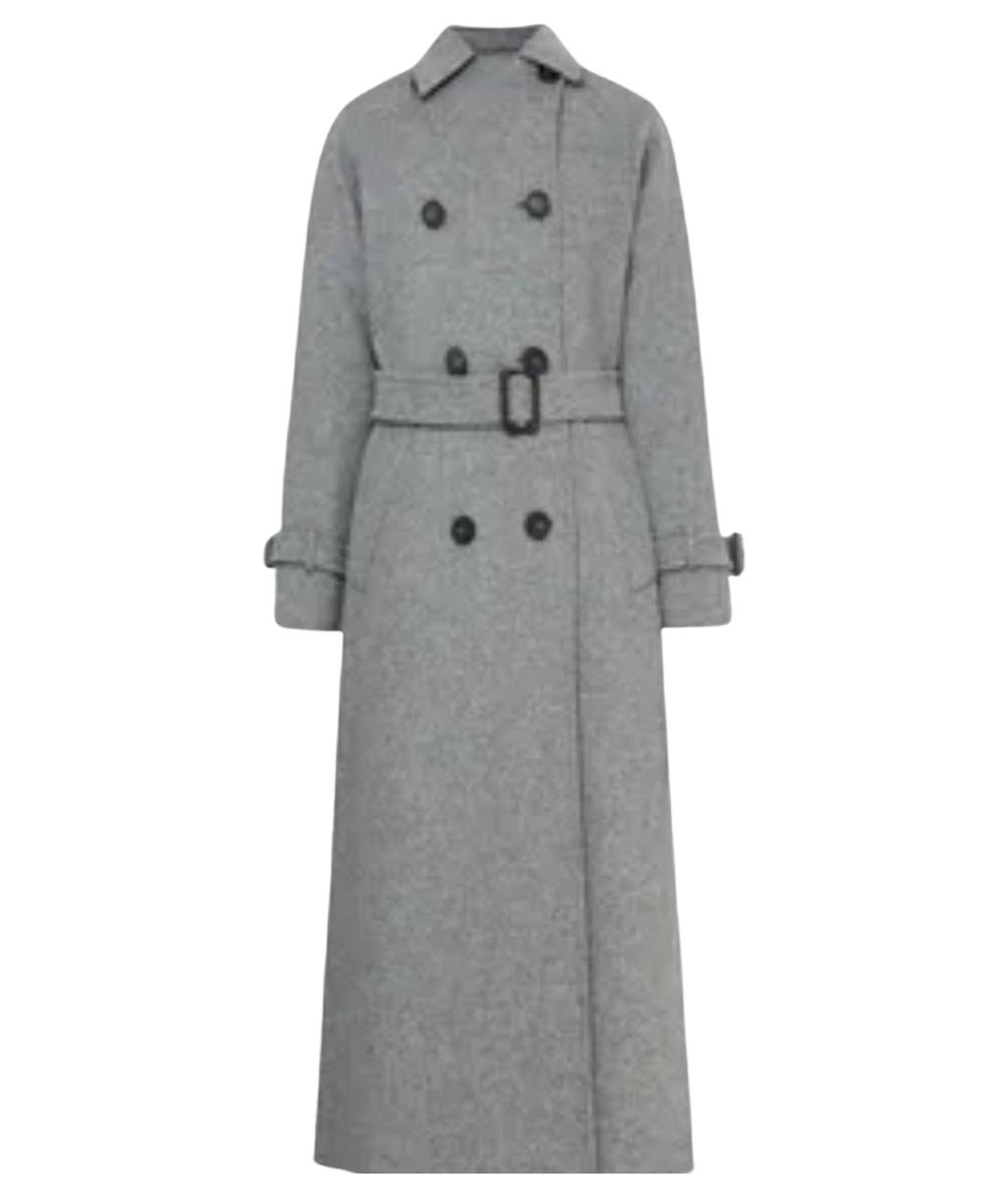 WEEKEND MAX MARA Серое шерстяное пальто, фото 1