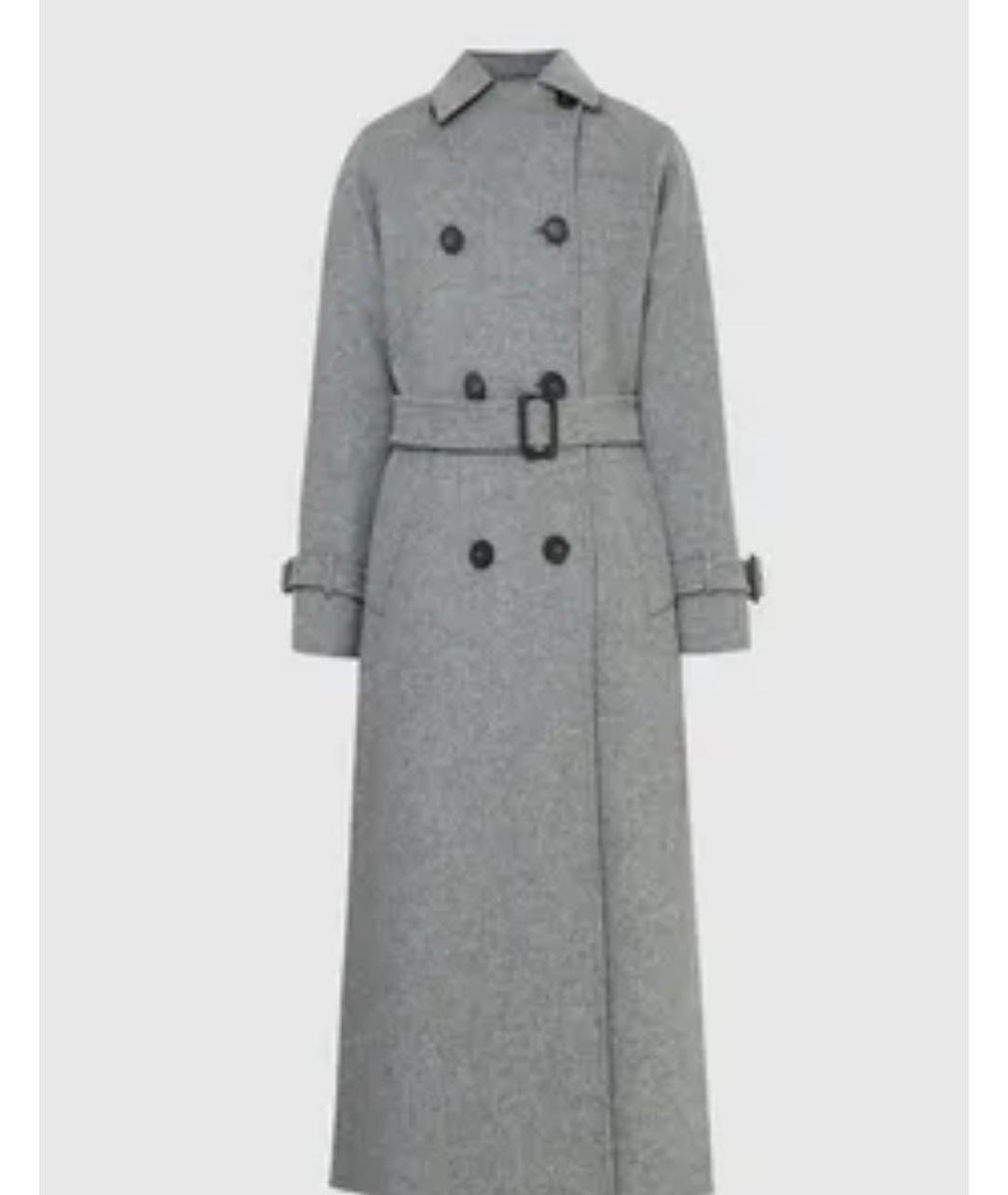 WEEKEND MAX MARA Серое шерстяное пальто, фото 6