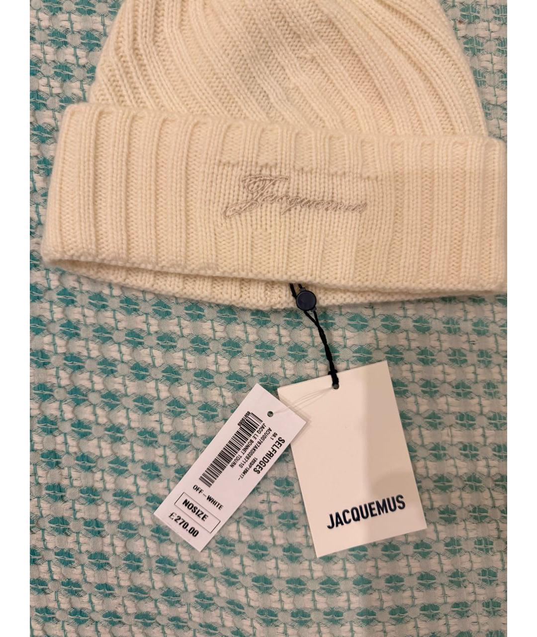 JACQUEMUS Белая кашемировая шапка, фото 3