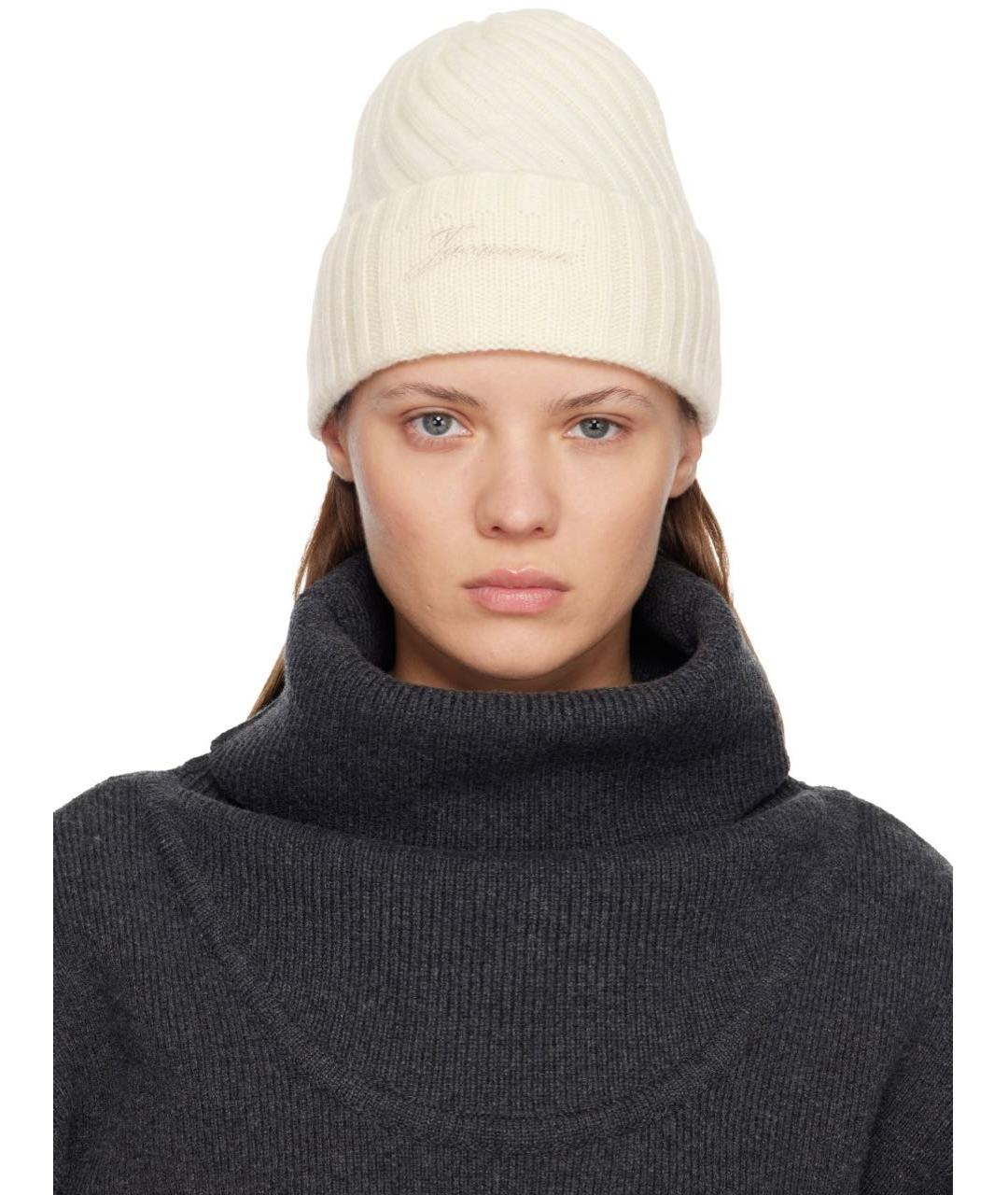 JACQUEMUS Белая кашемировая шапка, фото 8