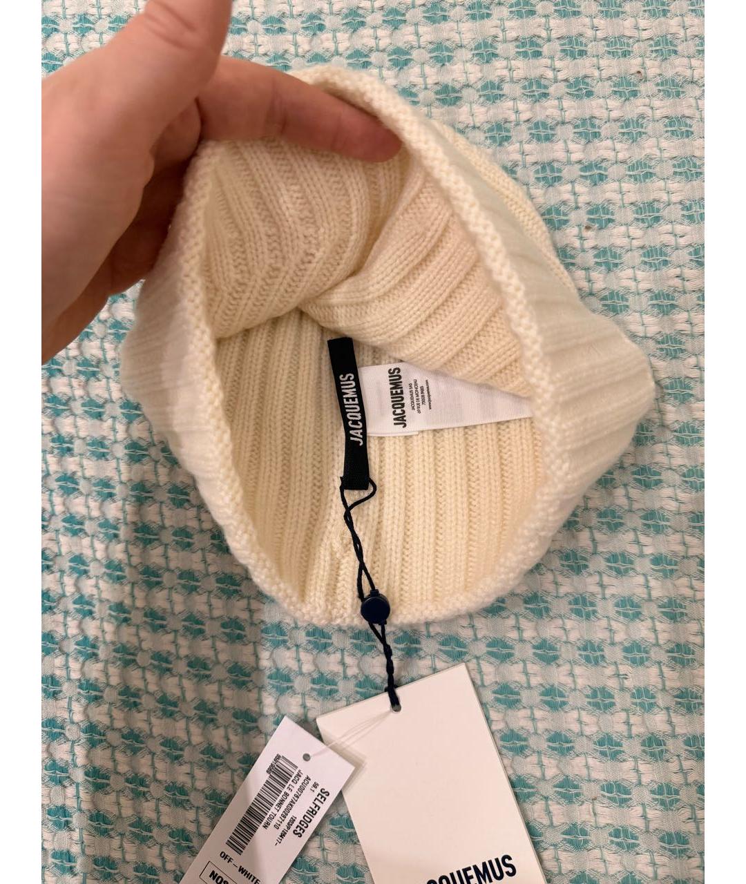 JACQUEMUS Белая кашемировая шапка, фото 5