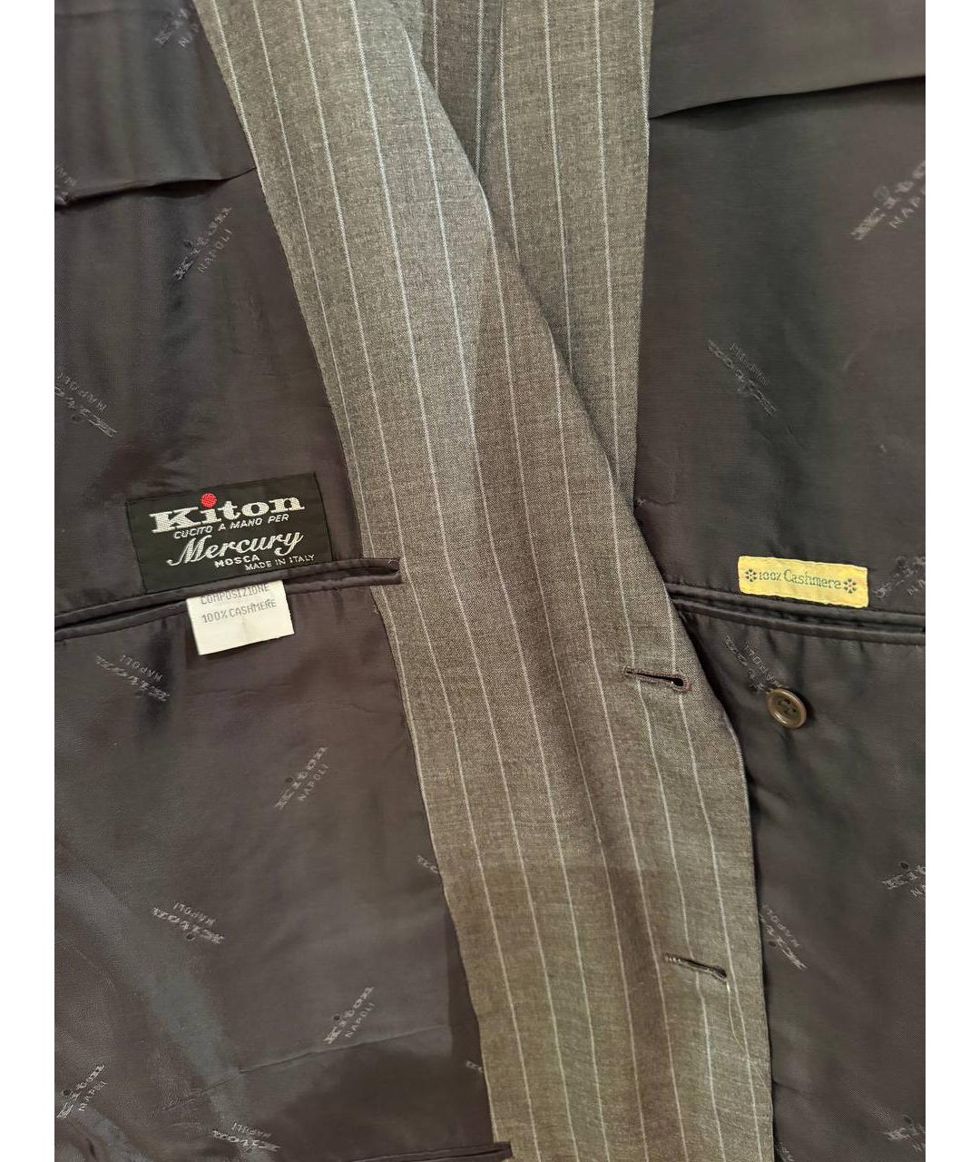 KITON Серый классический костюм, фото 5
