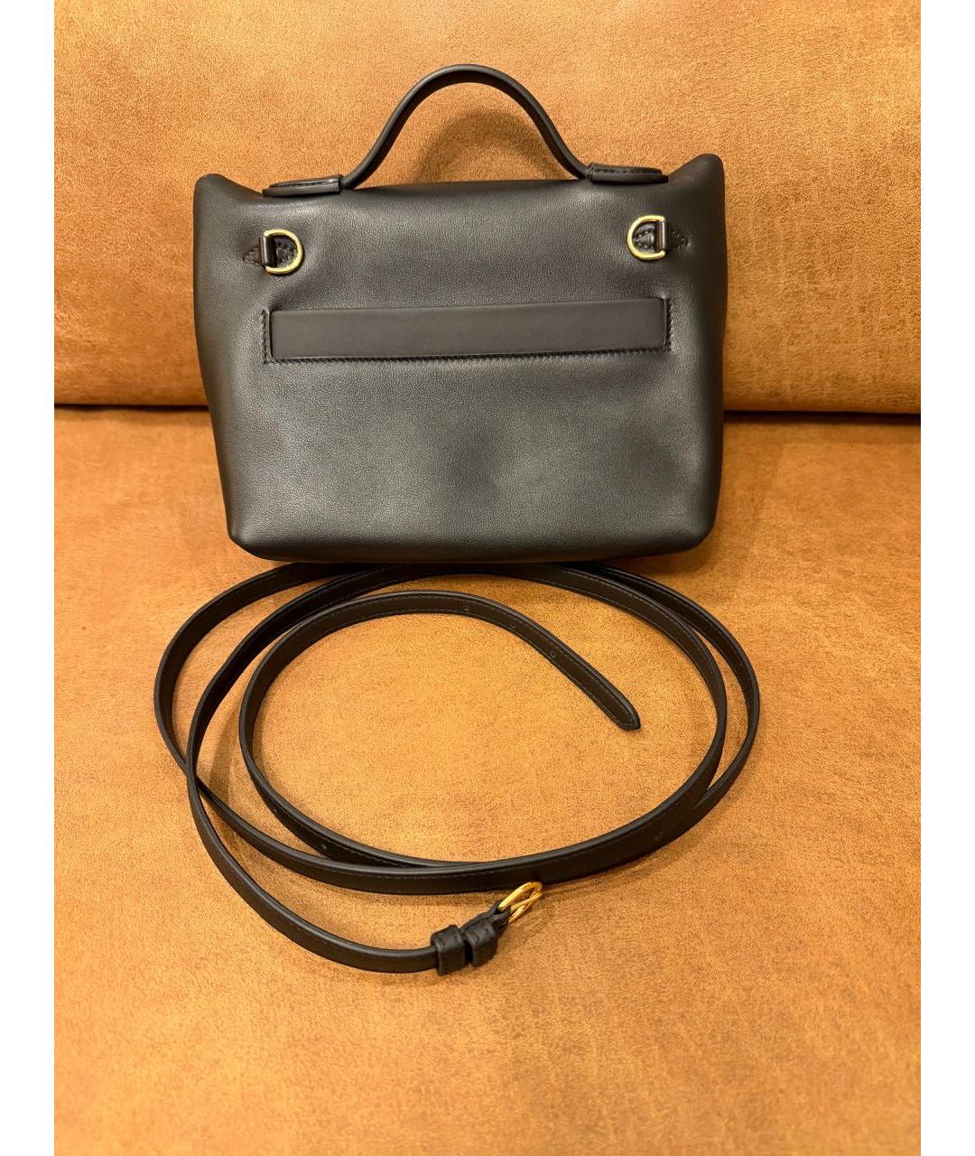 HERMES Черная кожаная сумка через плечо, фото 6