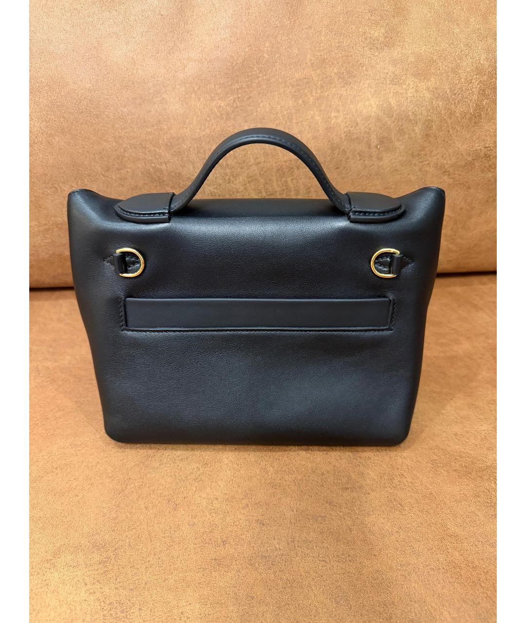 HERMES Черная кожаная сумка через плечо, фото 3