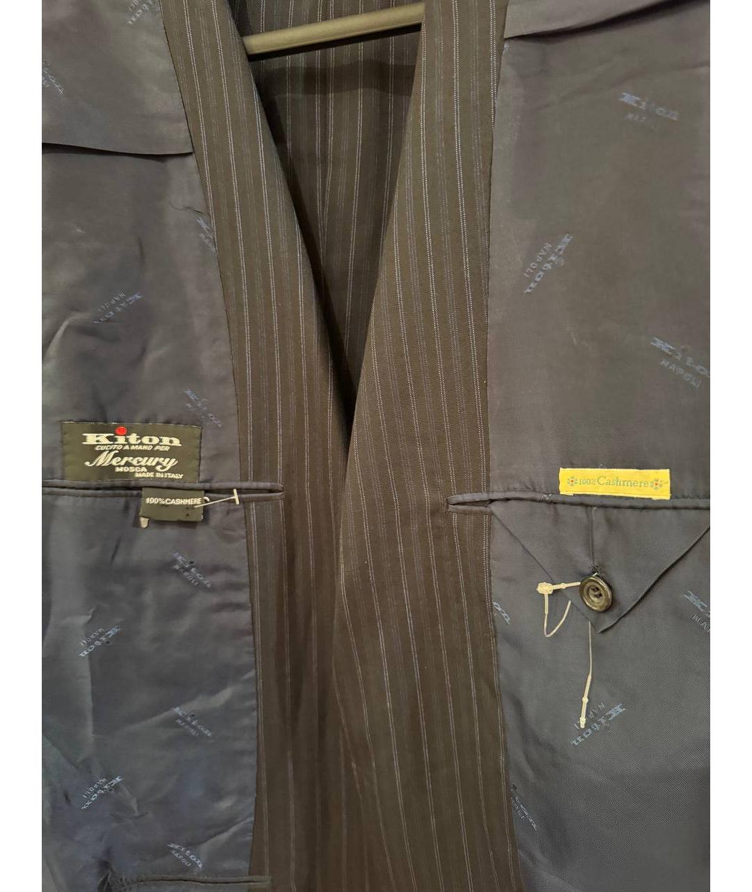 KITON Темно-синий классический костюм, фото 3