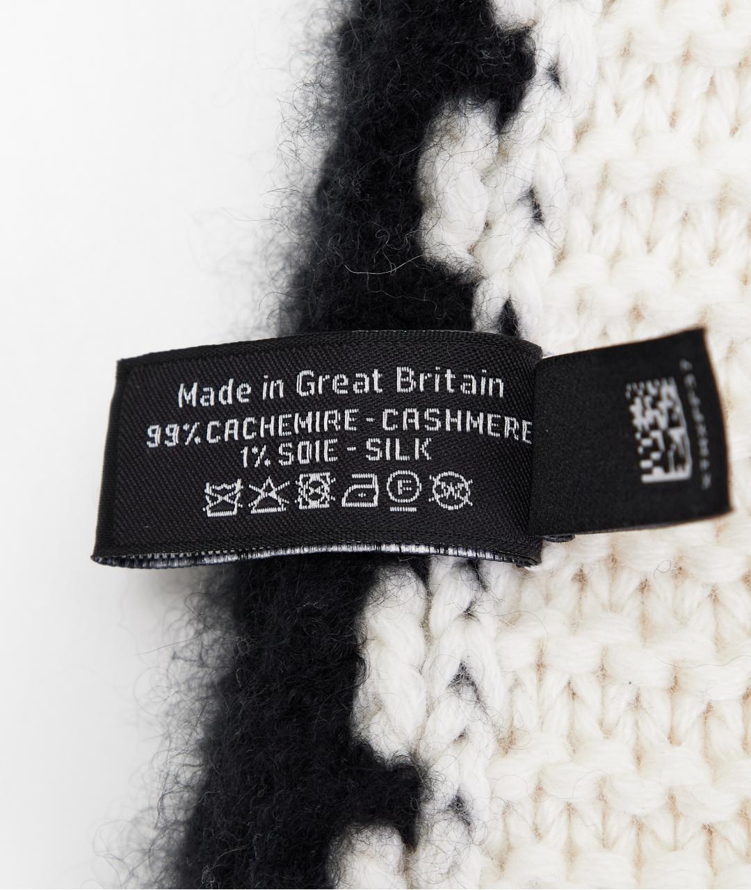 CHANEL Белый кашемировый шарф, фото 5