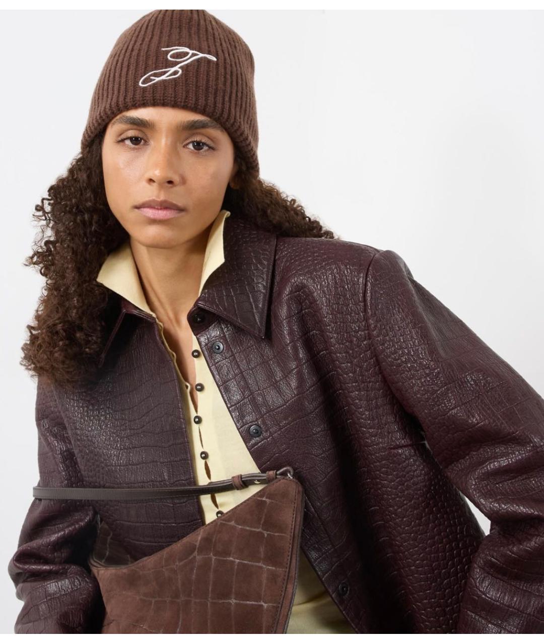 JACQUEMUS Коричневая шерстяная шапка, фото 3