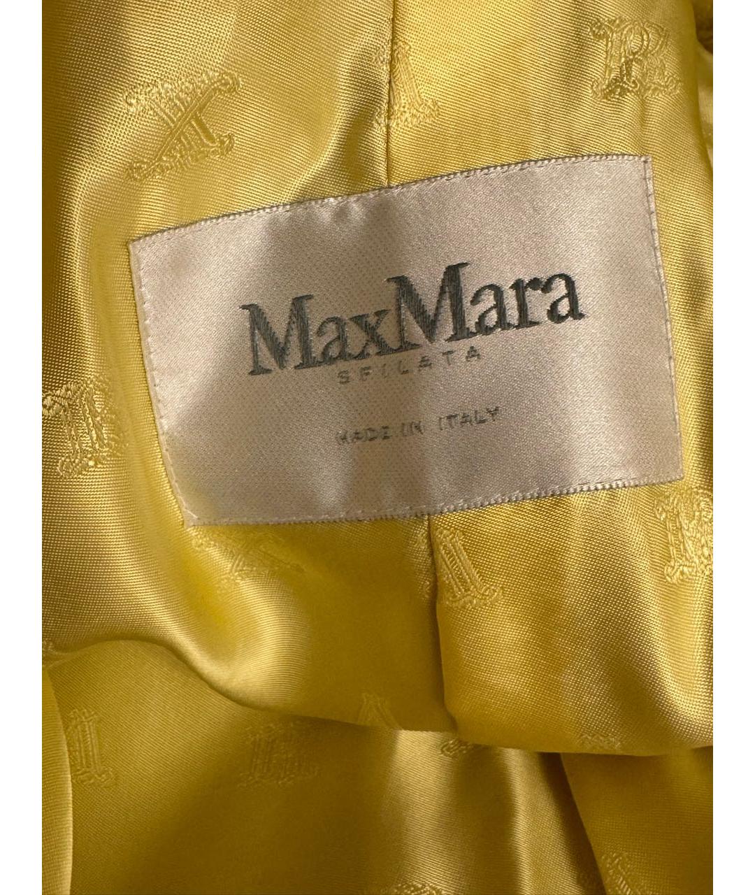 MAX MARA Желтая шерстяная шуба, фото 3