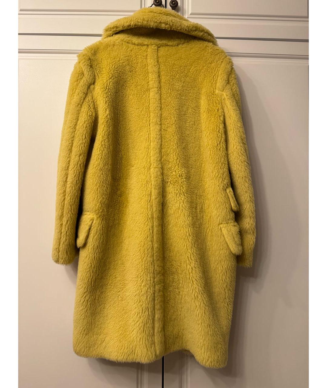 MAX MARA Желтая шерстяная шуба, фото 2