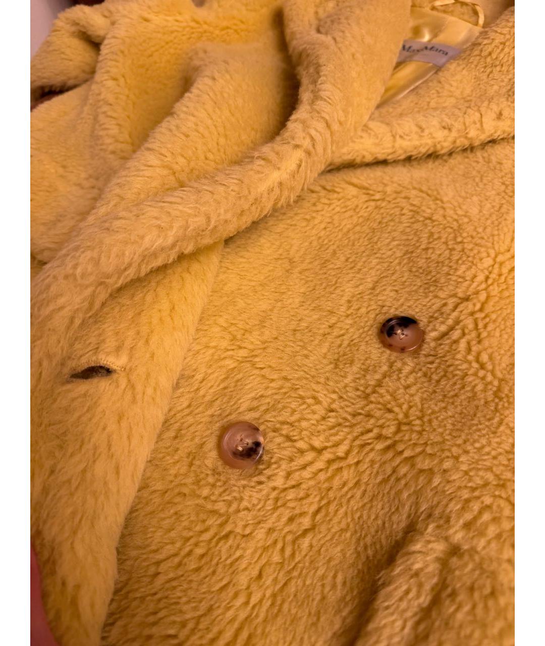 MAX MARA Желтая шерстяная шуба, фото 7