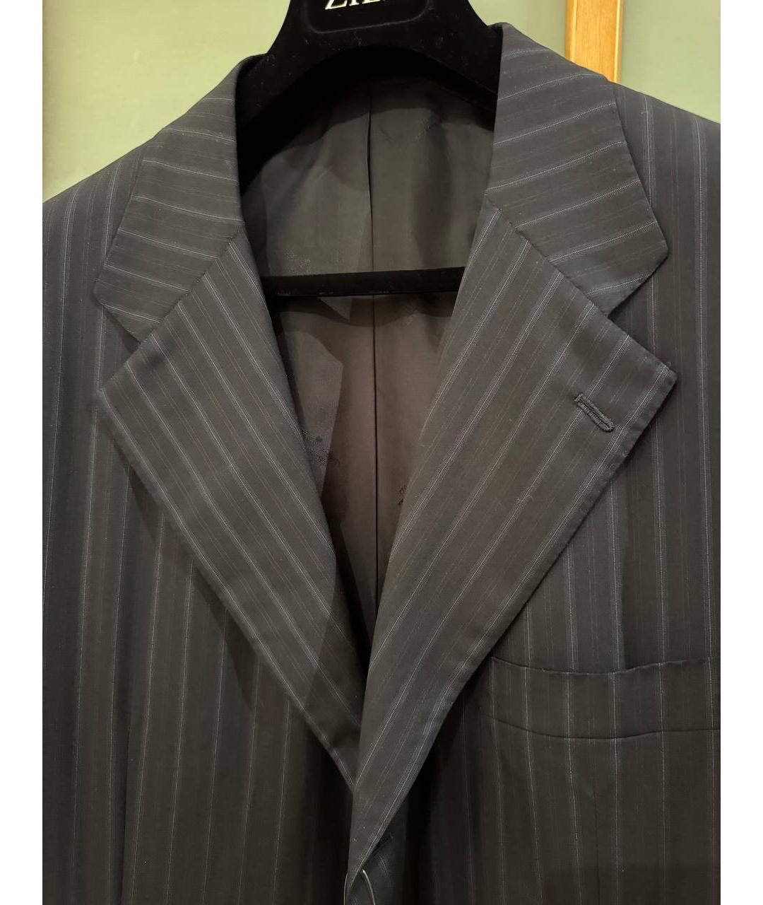 KITON Темно-синий классический костюм, фото 4