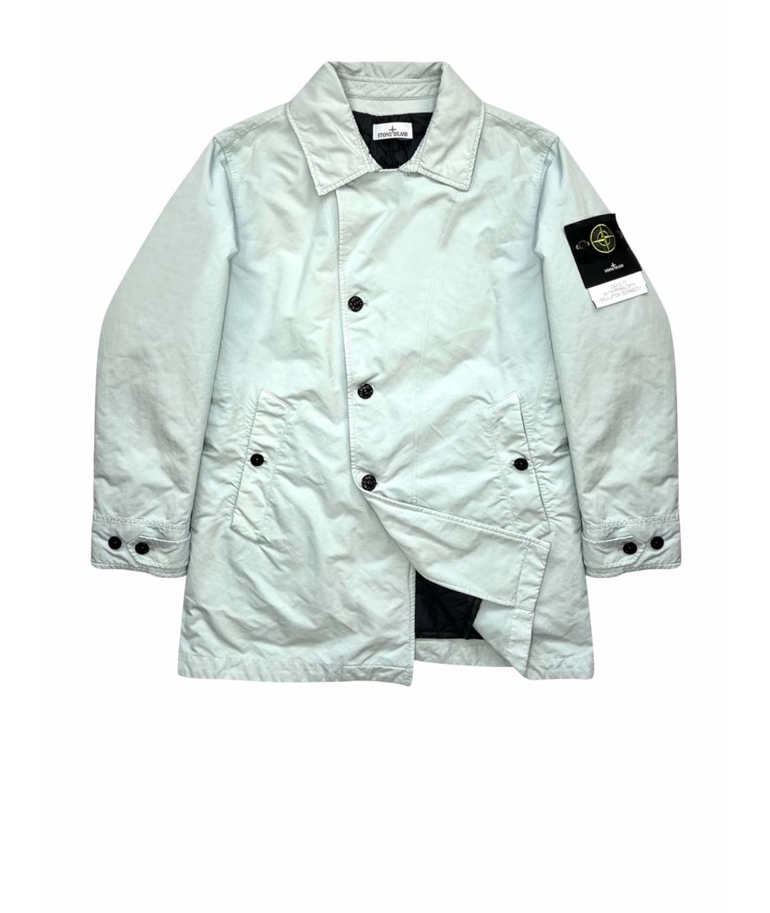 STONE ISLAND Голубой полиэстеровый тренч / плащ, фото 1