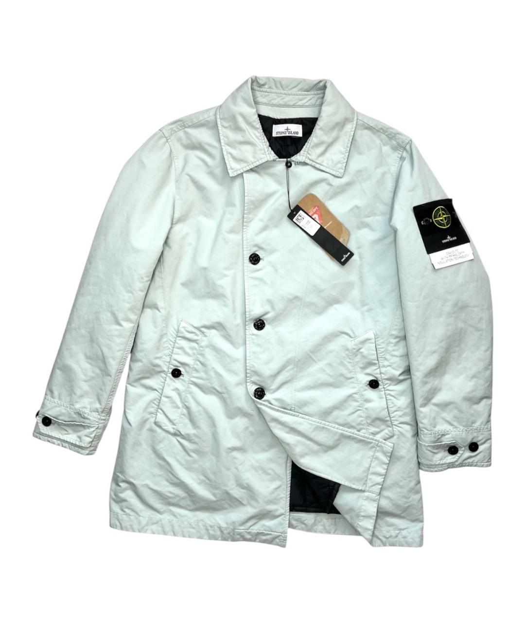 STONE ISLAND Голубой полиэстеровый тренч / плащ, фото 9