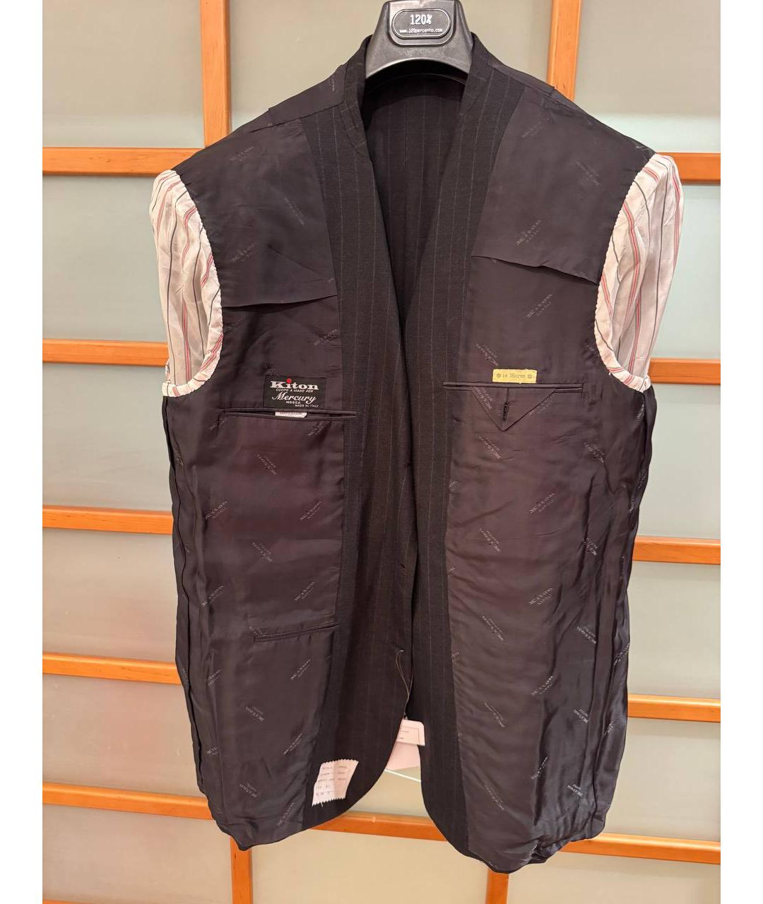 KITON Серый классический костюм, фото 7