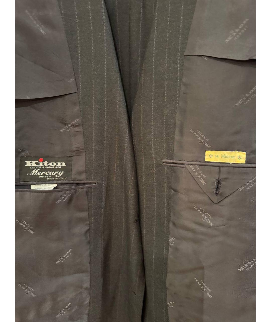 KITON Серый классический костюм, фото 3