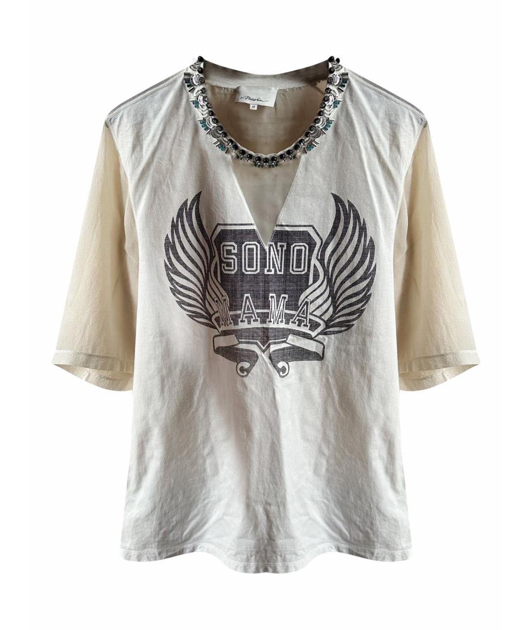 3.1 PHILLIP LIM Белая шелковая футболка, фото 1