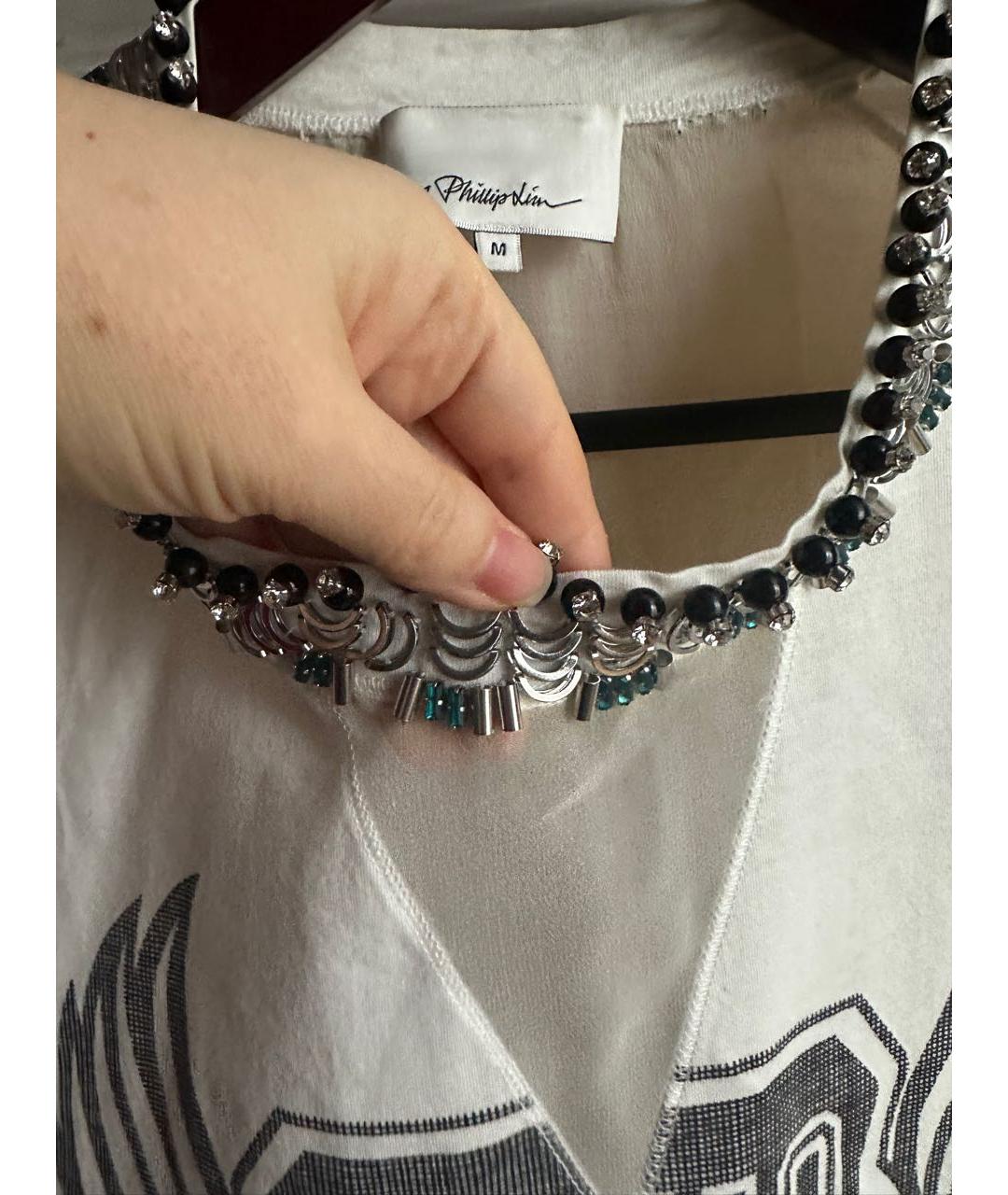 3.1 PHILLIP LIM Белая шелковая футболка, фото 6