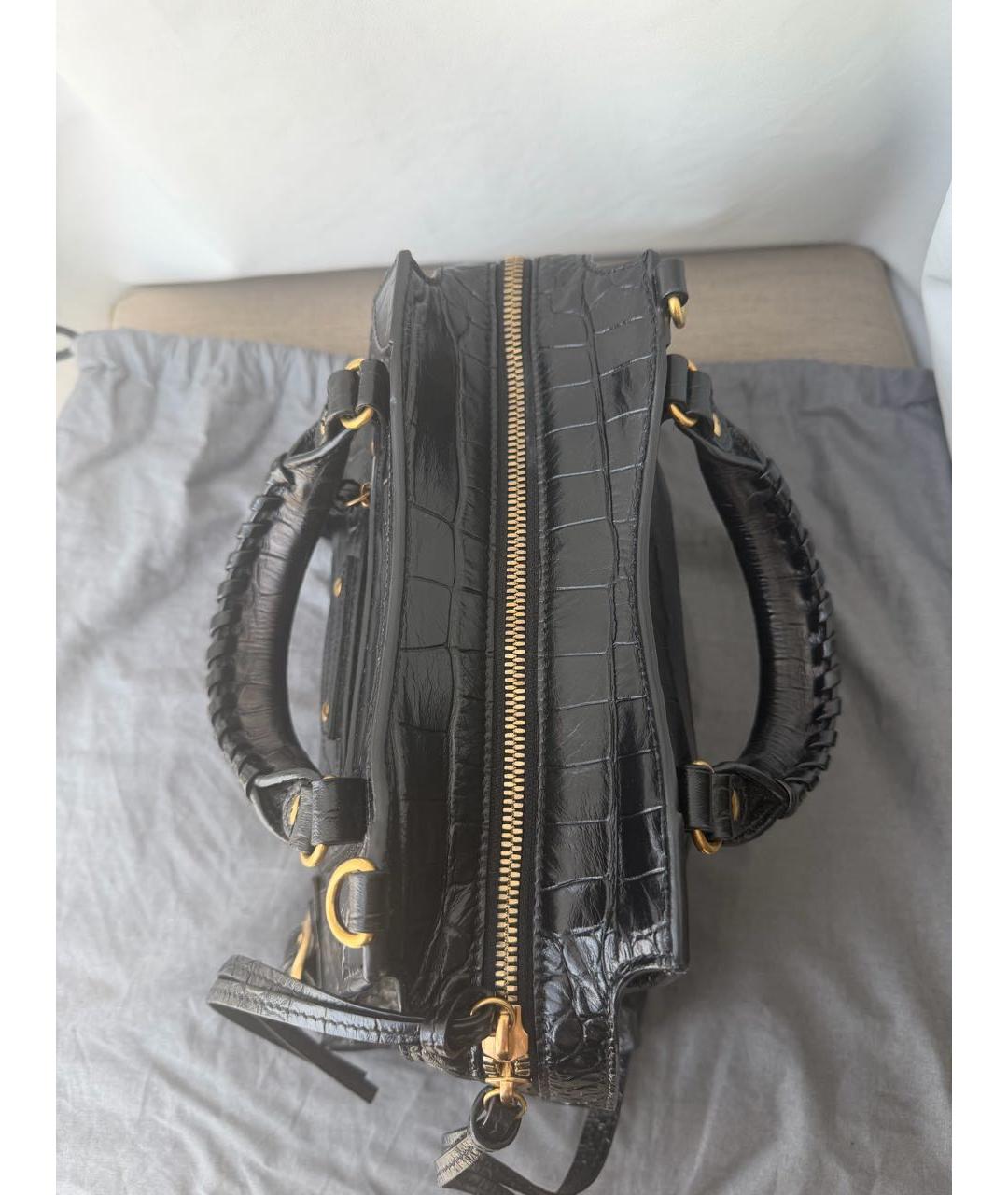 BALENCIAGA Черная кожаная сумка через плечо, фото 5