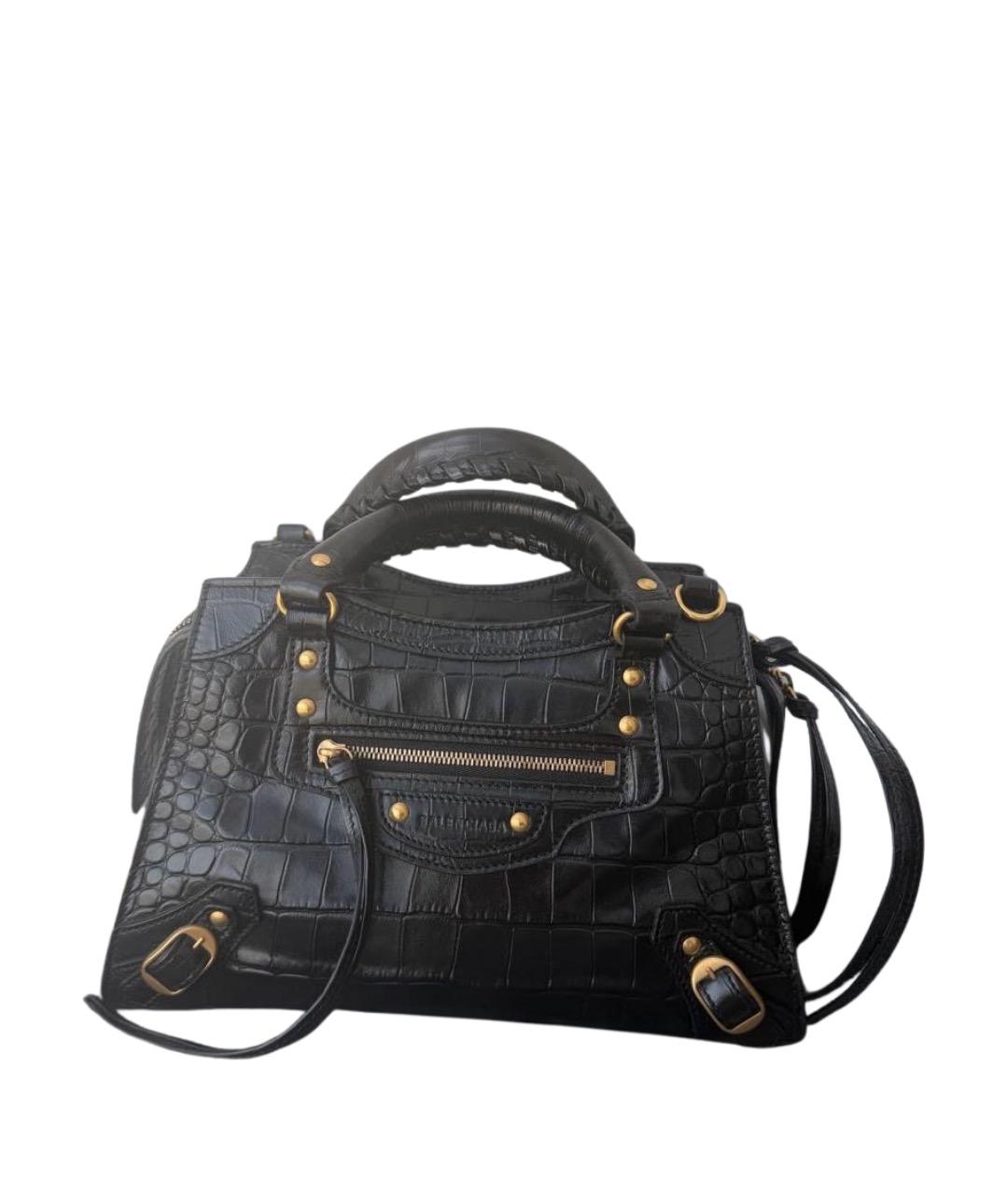 BALENCIAGA Черная кожаная сумка через плечо, фото 1