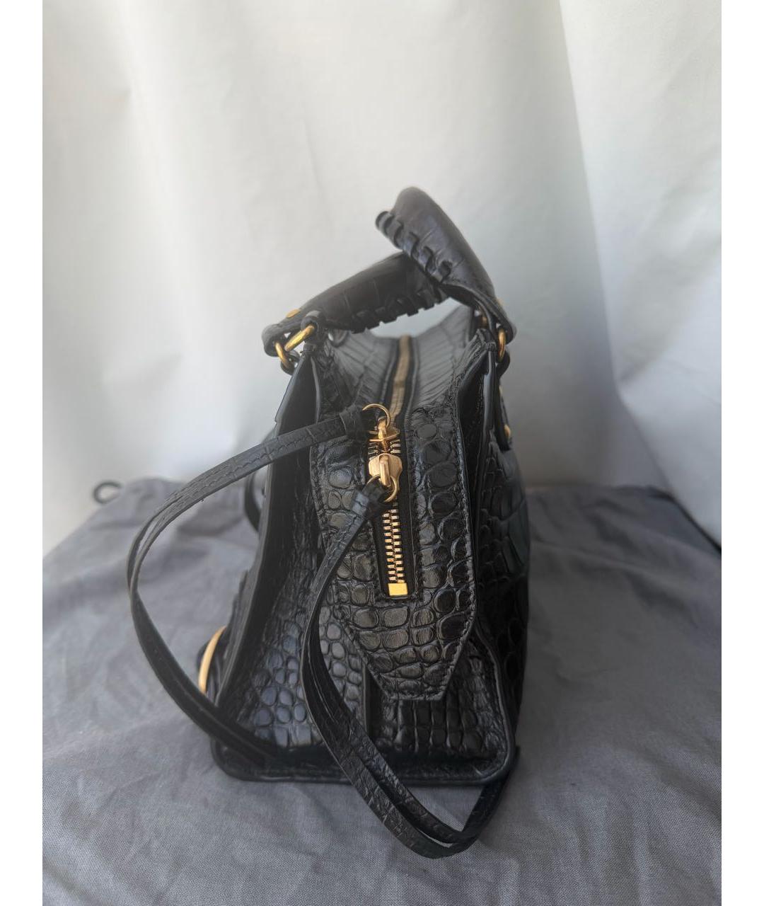 BALENCIAGA Черная кожаная сумка через плечо, фото 3