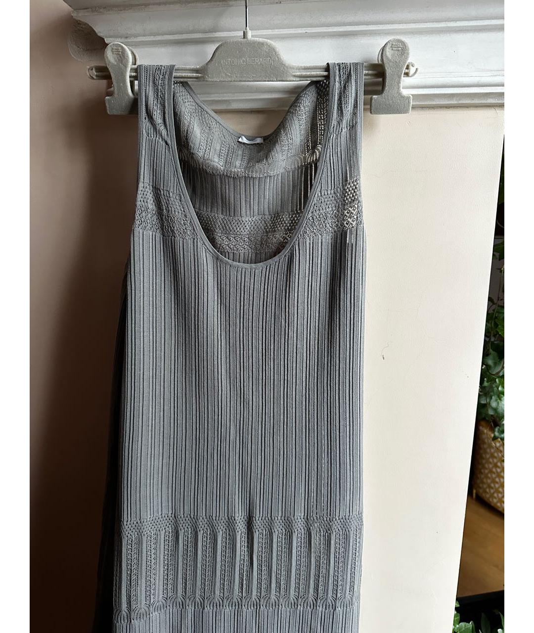 MALO Серое хлопковое повседневное платье, фото 2
