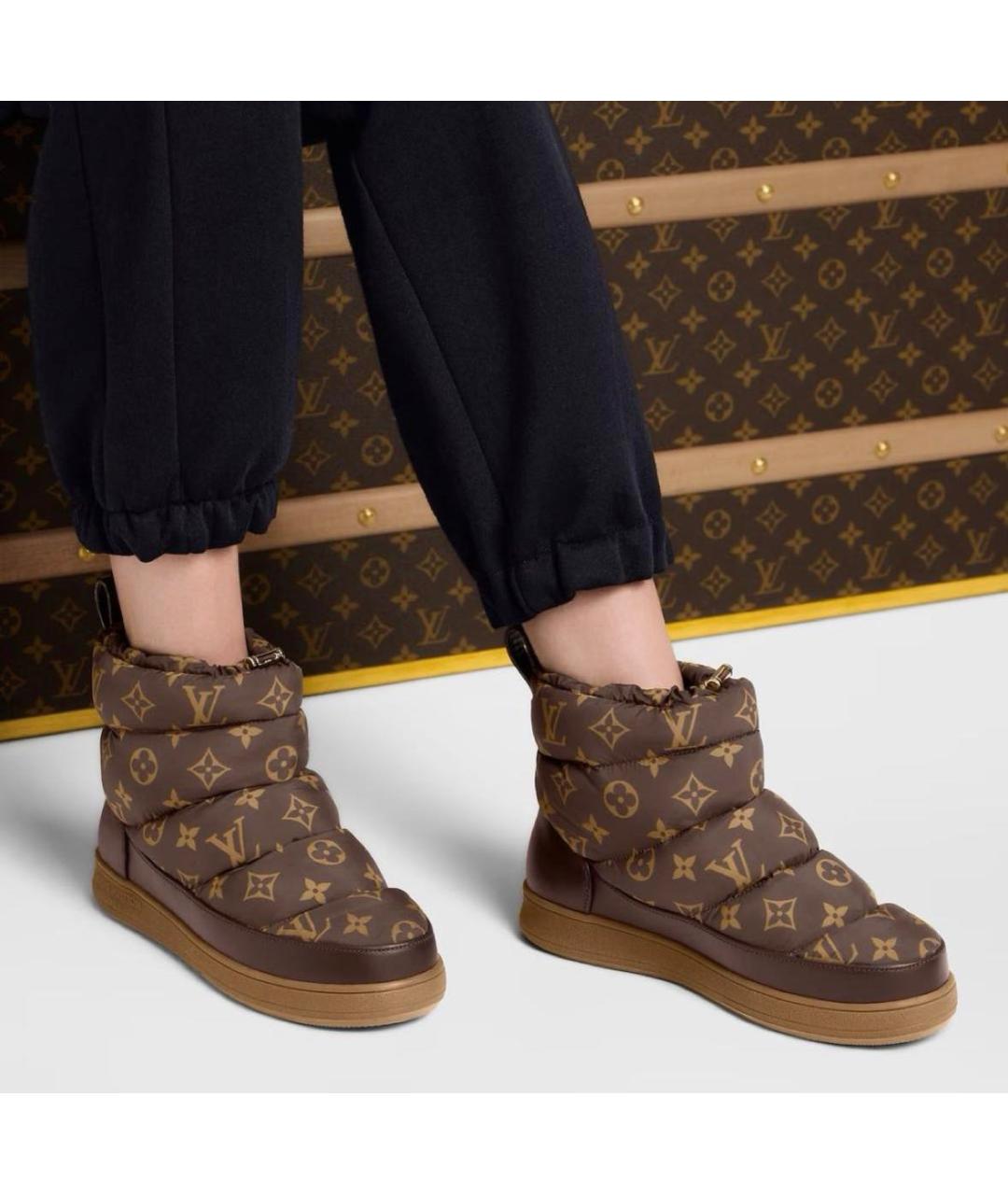 LOUIS VUITTON Коричневые текстильные полусапоги, фото 5