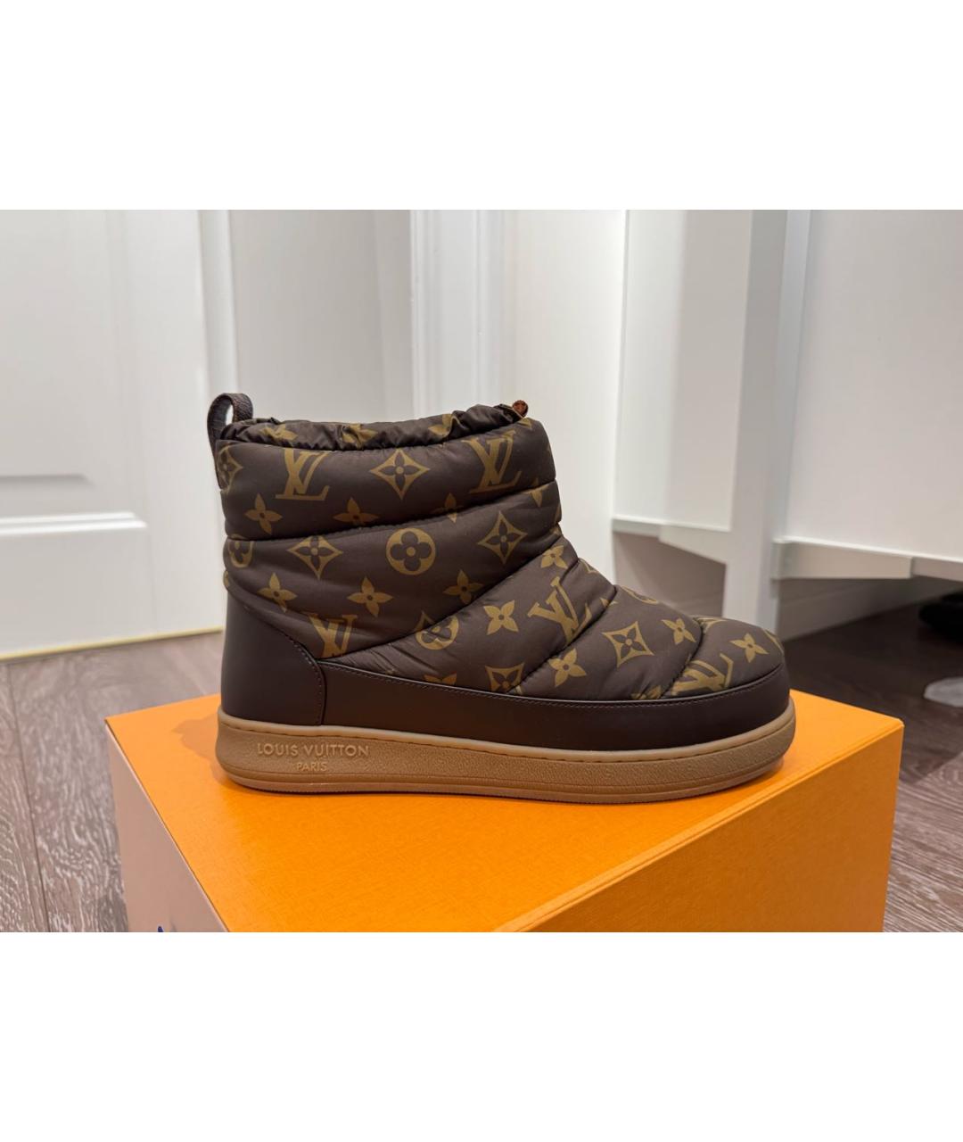 LOUIS VUITTON Коричневые текстильные полусапоги, фото 2
