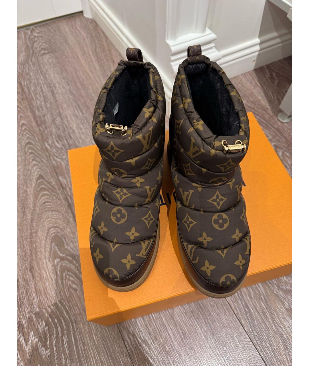 LOUIS VUITTON Коричневые текстильные полусапоги, фото 6