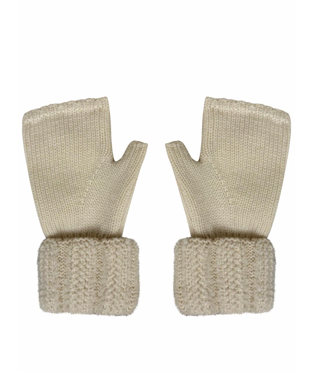 CHANEL Бежевые шерстяные перчатки, фото 1