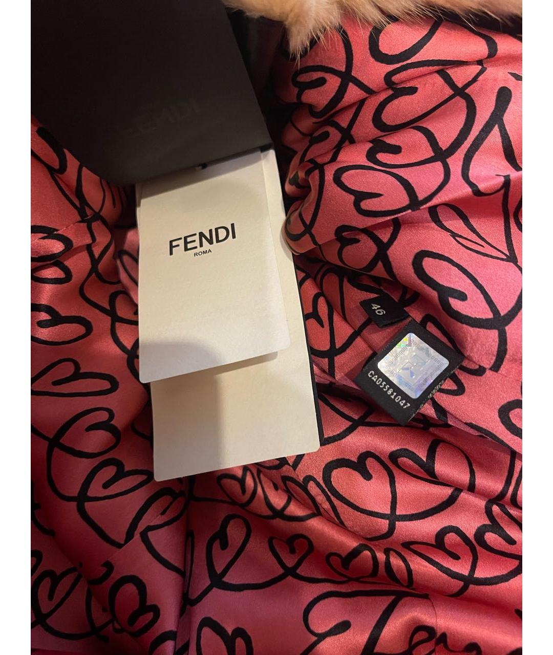 FENDI Коричневая меховая шуба, фото 6