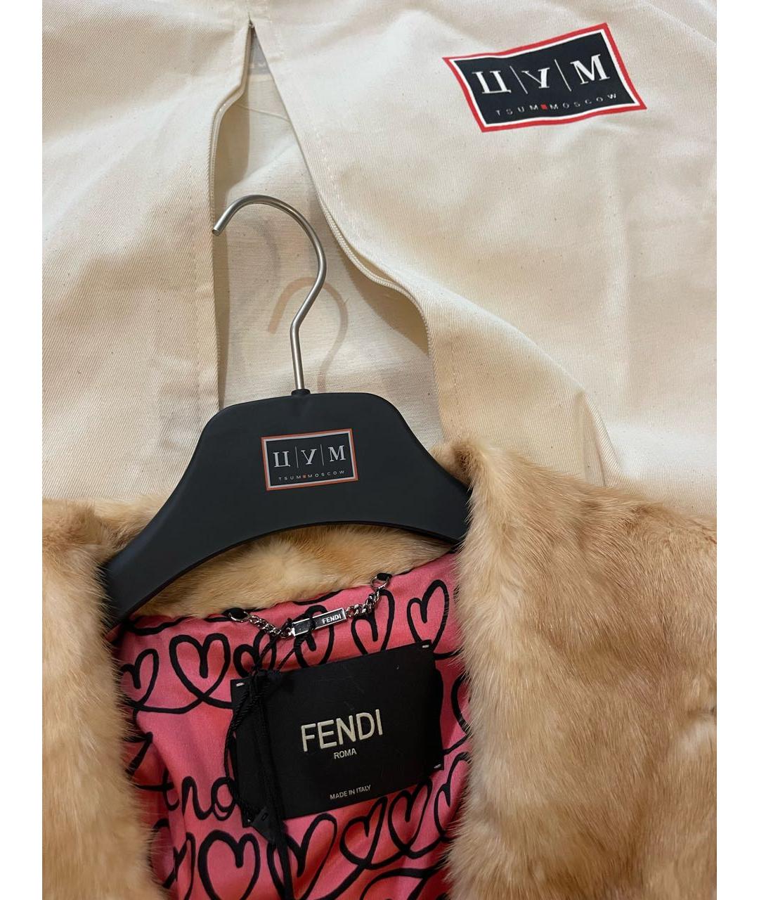 FENDI Коричневая меховая шуба, фото 5