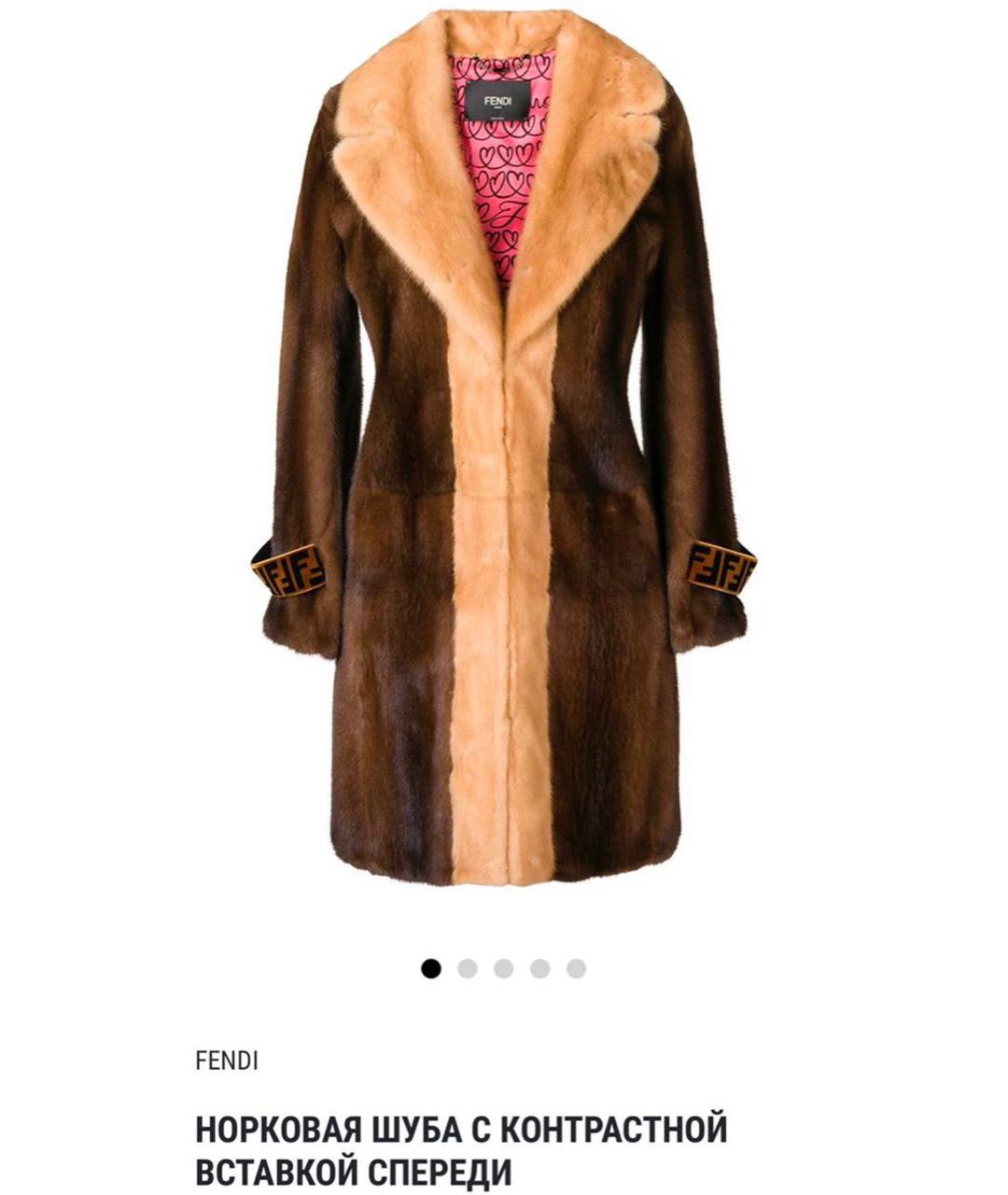 FENDI Коричневая меховая шуба, фото 9