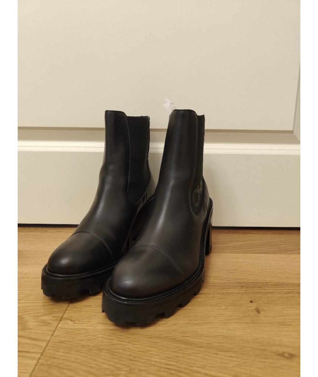 JIMMY CHOO Черные кожаные полусапоги, фото 2