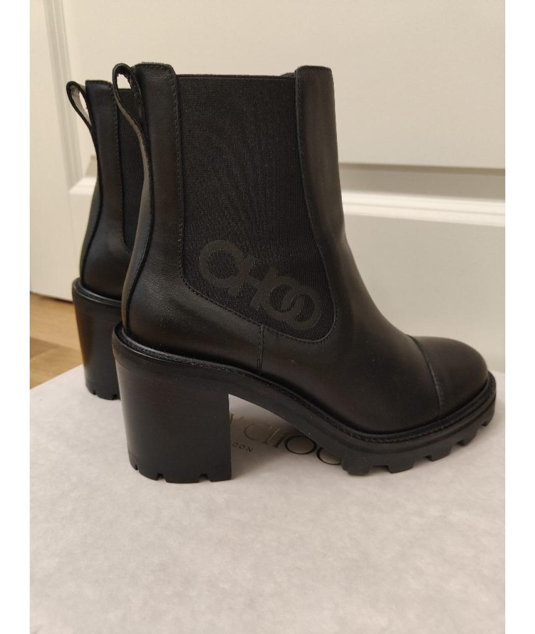 JIMMY CHOO Черные кожаные полусапоги, фото 5